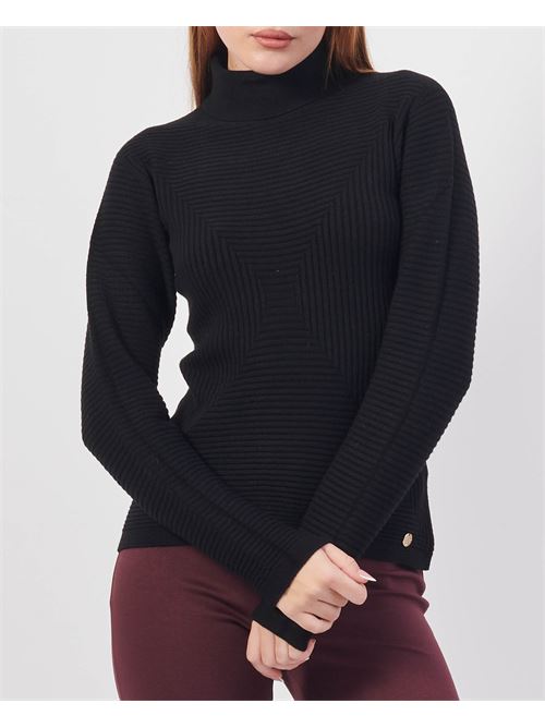 MDM Women's High Neck Sweater MADEMOISELLE DU MONDE | F74-5060NERO